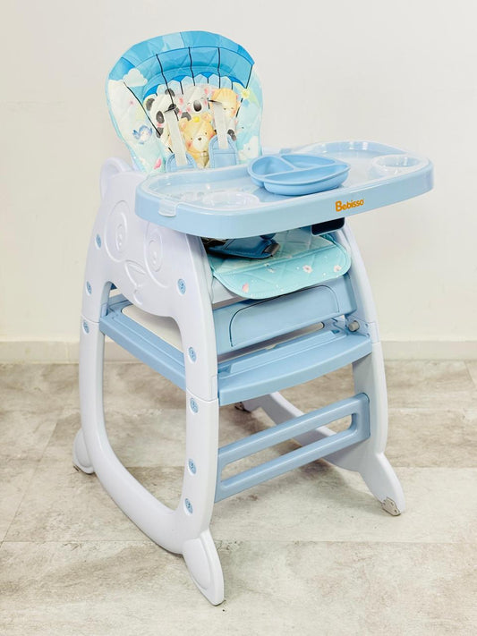 Silla Comedor Escritorio Bebé 3 en 1 azul